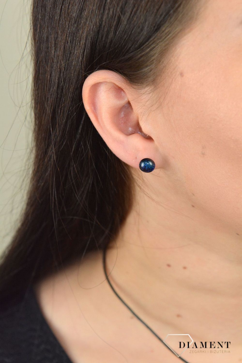 Srebrne kolczyki szkło weneckie morska zieleń z fioletem Murano 41.jpg